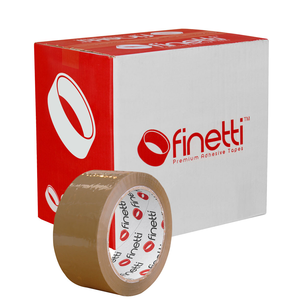 Finetti Acrylic Packaging Tape, 48mm x 75m, Brown