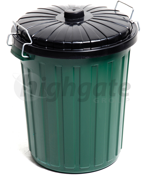 Garbage Bin, 80L - Green w/lid