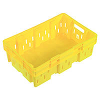 32L Vented Meat & Poultry Crate - Yellow