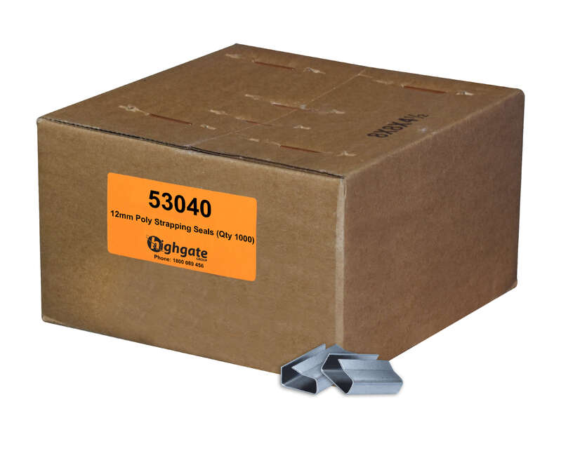 STALLION Poly Strapping Seals, 12mm (1000/carton)