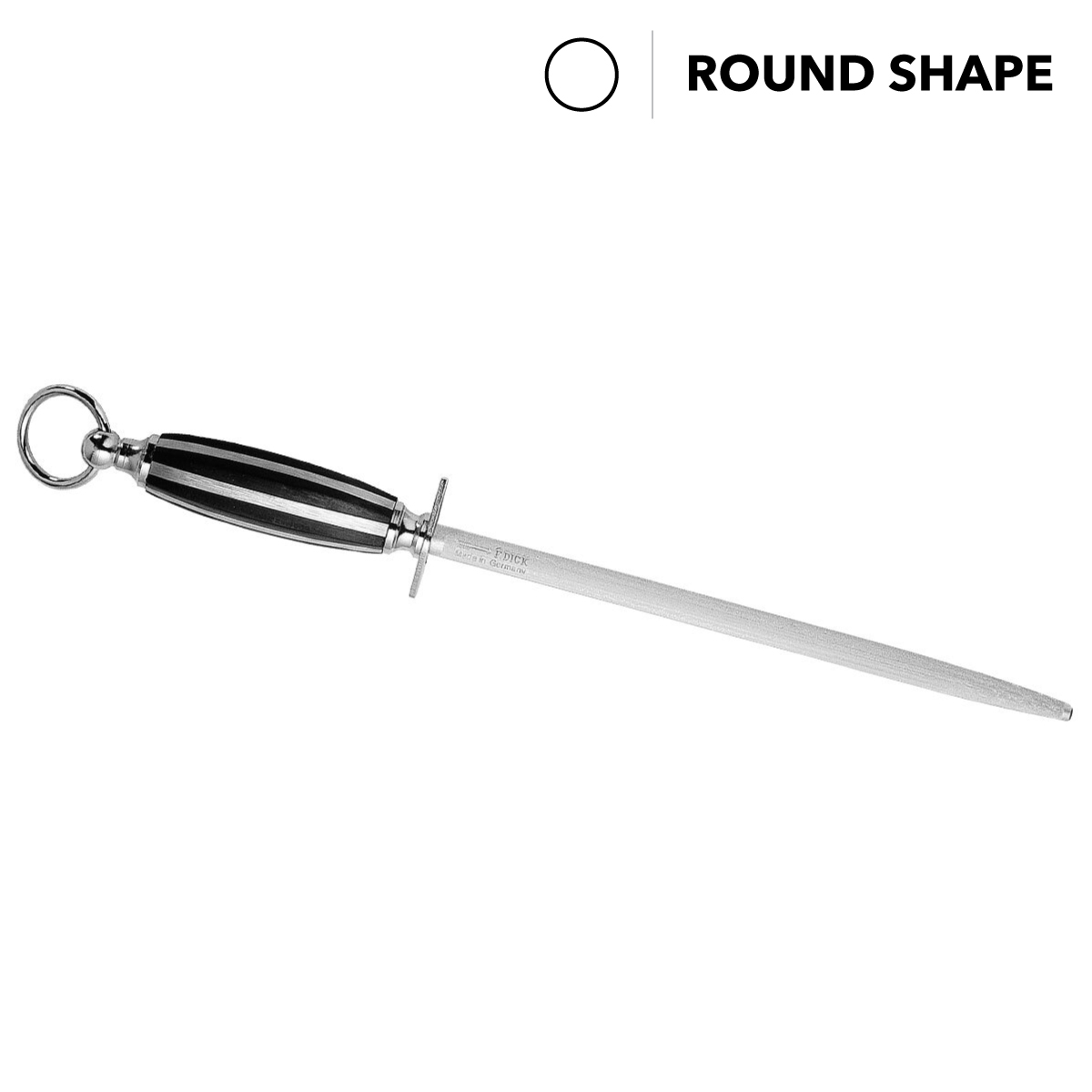 Honorary Sharpening Steel, 25cm (10") Sapphire Cut, Round