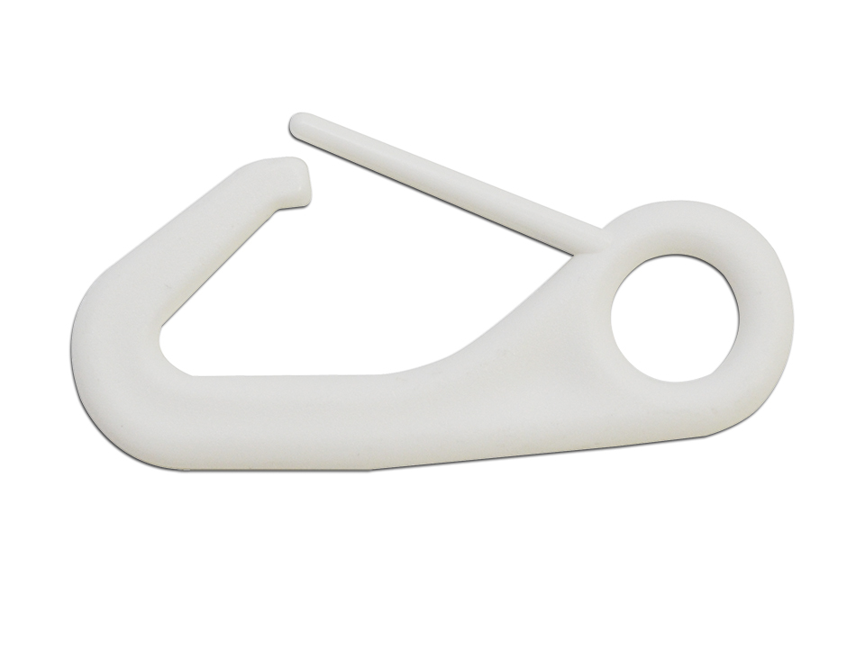 White Plastic Snap Hook for Chain Belt