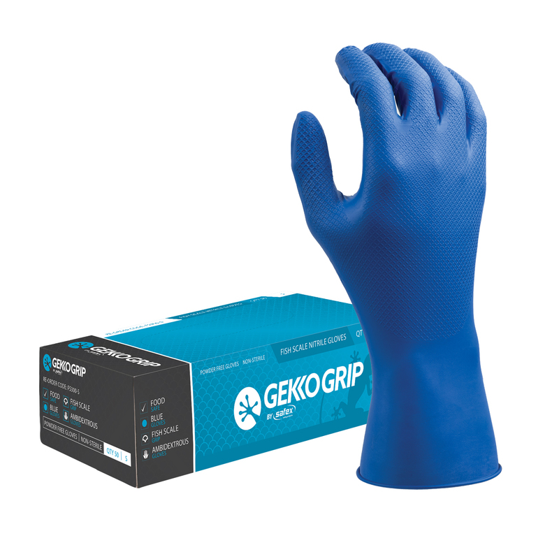 Gekko Fish Scale Nitrile Gloves, Long Cuff
