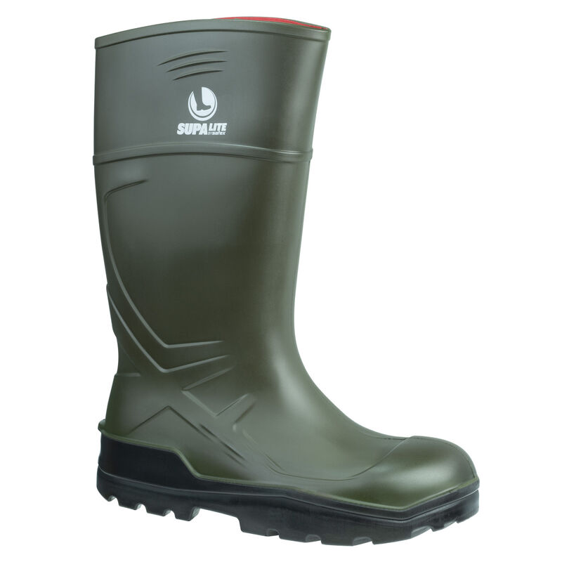 Safex SupaLite PU Gumboots, Steel Cap, Green