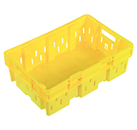 32L Vented Meat & Poultry Crate - Yellow