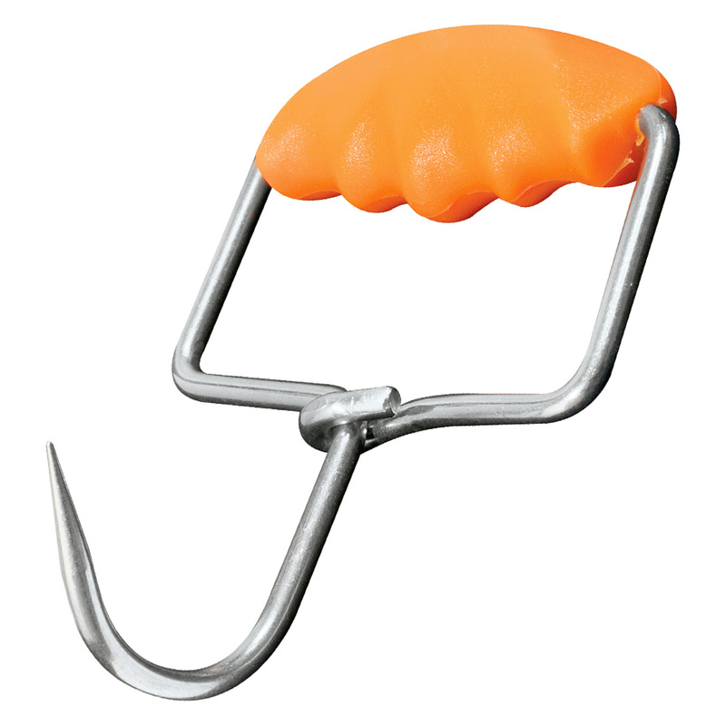 Boning Hook, Open Grip Mouldable Handle, Orange