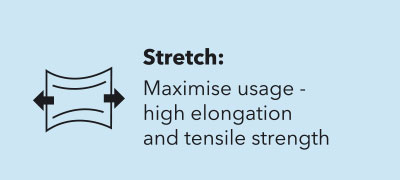 Wrapex Stretch Film Stretch: Maximise usage - High Elongation and Tensile Strength