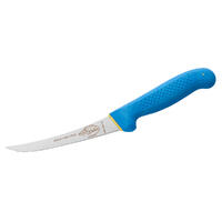 Caribou Ultragrip Comfort Boning Knife 6” Inch (15cm) Curved Stiff Blade Blue