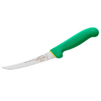 Caribou Ultragrip Comfort Boning Knife 6” Inch (15cm) Curved Stiff Blade Green