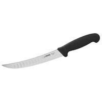 Giesser Slicing Knife, 8” Inch (20cm) - Scimitar, Narrow, Fluted - Black