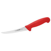 Giesser Boning Knife 6” Inch (15cm) Curved Narrow Stiff Blade - Red