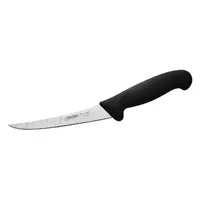 Giesser Boning Knife, 15cm (6) - Curved, Narrow, Stiff, Fluted Blade - Black