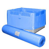 Mega Bin Liners/Pallet Bags - 1220 + 1220 x 2400mm 100um - Blue (25/Roll)