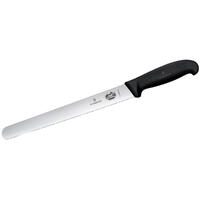 Victorinox Slicing Knife, 30cm (12) - Scalloped Edge, Round Tip - Black