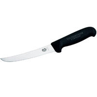 Victorinox Fibrox Boning Knife 6" Inch (15cm) Curved, Wide Blade - Black