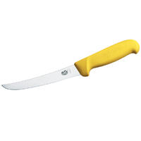 Victorinox Fibrox Boning Knife 6" Inch (15cm) Curved, Wide Blade - Yellow