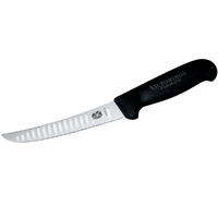 Victorinox Boning Knife 6” Inch (15cm) Fluted Wide Curved Blade - Black 