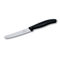 Victorinox Paring Knife, 10cm (4) Round, Serrated Edge - Black
