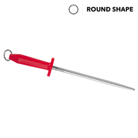 F.Dick Sharpening Steel, 25cm (10") Round, Polished Red Handle