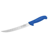 F.Dick Slicing Knife, 10” Inch (26cm) - Scimitar, Narrow, Granton Edge - Blue