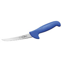 F.Dick Boning Knife, 15cm (6) - Curved, Narrow, Stiff, ErgoGrip XXL Handle - Blue