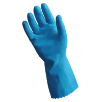 Silverlined Blue Rubber Gloves, Size Small - XLarge