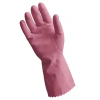 Silverlined Pink Rubber Gloves, Size Small - XLarge