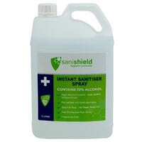 Sanishield Hand & Surface Sanitiser Spray, 5 Litre