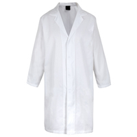 Dust/Lab Coat Without Pockets - White