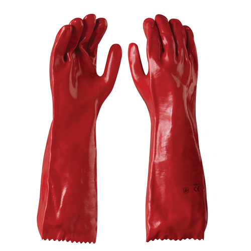PVC Gauntlet, 45cm - Red