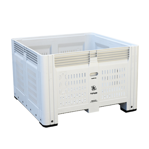 Plastic Vented Mega Bin, 1162 x 1162 x 780mm - Grey