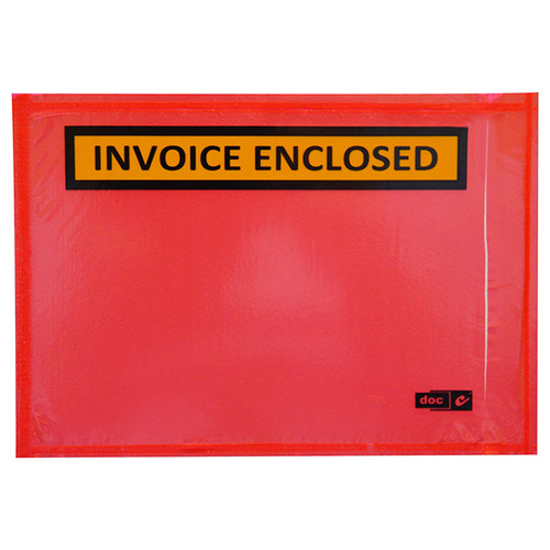 Invoice Enclosed Envelopes - Red, 115mm x 165mm (1000/carton)