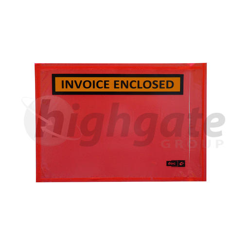 Invoice Enclosed Envelopes - Red, 115mm x 165mm (1000/carton)