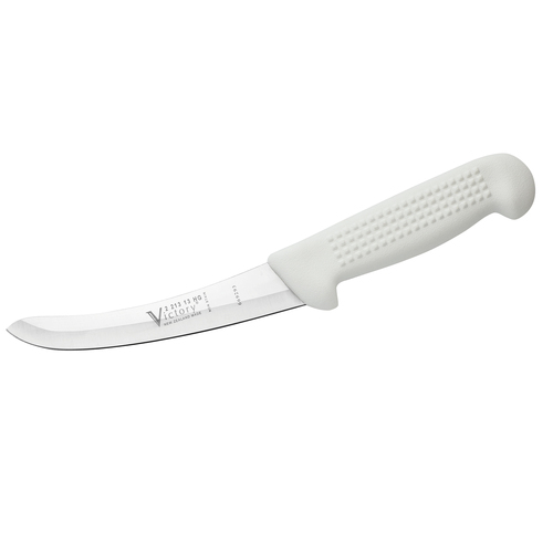 Victory Boning Knife 5” Inch (13cm), Curved, Hollow Ground, Stiff, Rounded Tip -  White