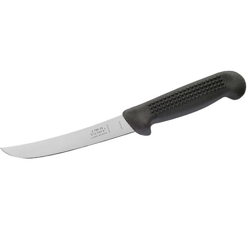 Victory Curved Boning Knife 6" Inch (15cm) Stiff Blade - Black