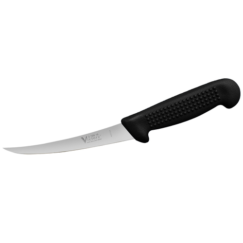 Victory Boning Knife 6" Inch (15cm) Curved Stiff Narrow - Black