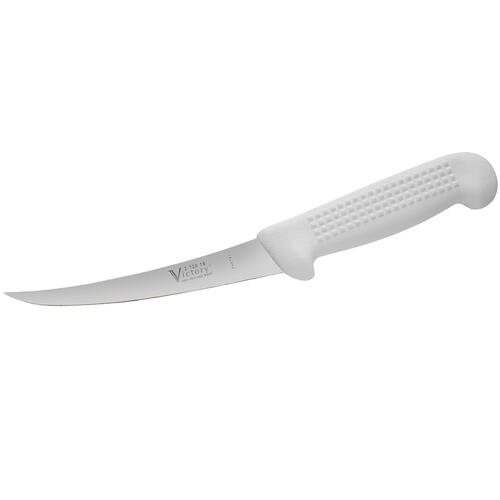 Victory Curved Boning Knife 6" Inch (15cm) Stiff Narrow Blade - White