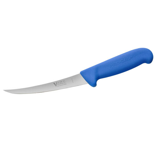 Victory Progrip Boning Knife 6” Inch (15cm) Narrow Stiff Blade - Blue
