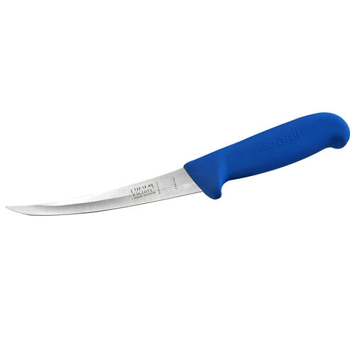 Victory Progrip Boning Knife 6” Inch (15cm) Hollow Ground Stiff Narrow Blade - Blue