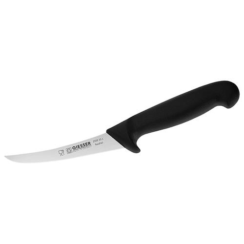 Giesser Scandic Boning Knife 5” Inch (13cm) Curved, Semi-Flexible Blade - Black