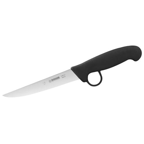 Giesser Bodyguard Boning Knife 6" Inch (16cm) Straight, Stiff, Wide Blade - Black