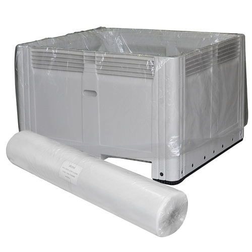 Mega Bin Liners/Pallet Bags- 1195 + 1195 x 2300mm 100um- Clear (40/roll)
