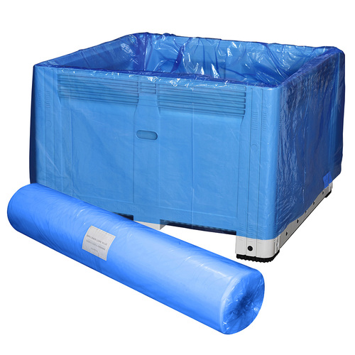 Bin Liner, 1220 + 1220 x 2000mm x 50um - Blue (50/Roll)