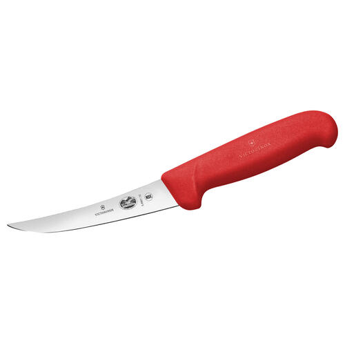 Victorinox Fibrox Boning Knife 5” Inch (12cm) Curved, Narrow Blade - Red
