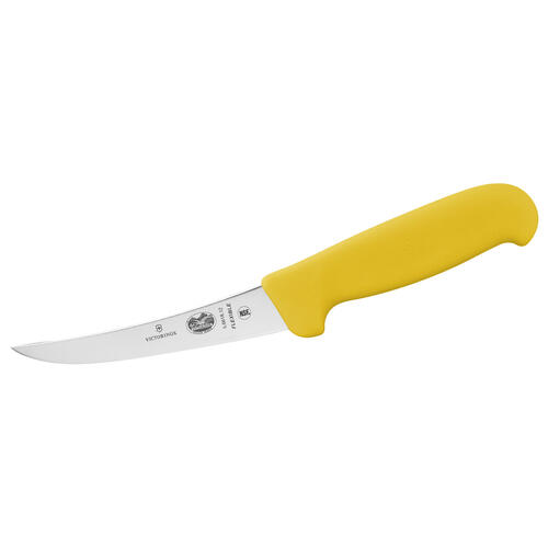 Victorinox Fibrox Boning Knife 5” Inch (12cm) Curved, Flexible, Narrow Blade - Yellow