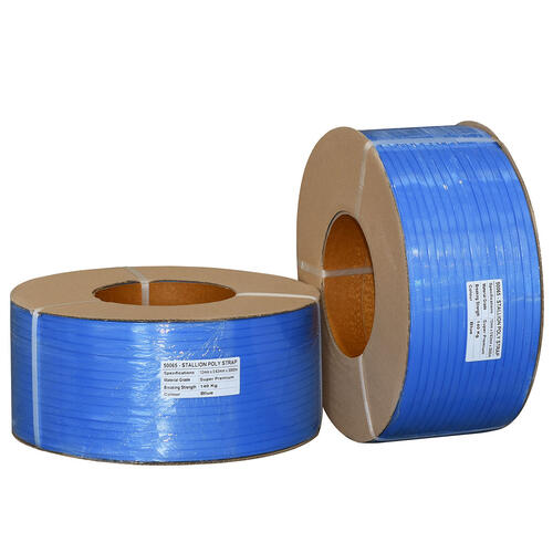Stallion Premium Machine Polypropylene Strapping, 12mm x 3000m - Blue