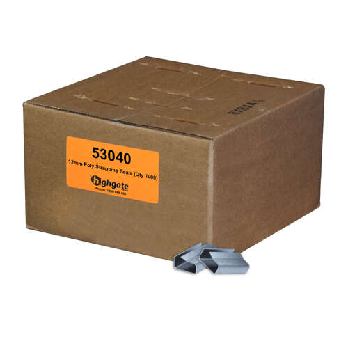 STALLION Poly Strapping Seals, 12mm (1000/carton)