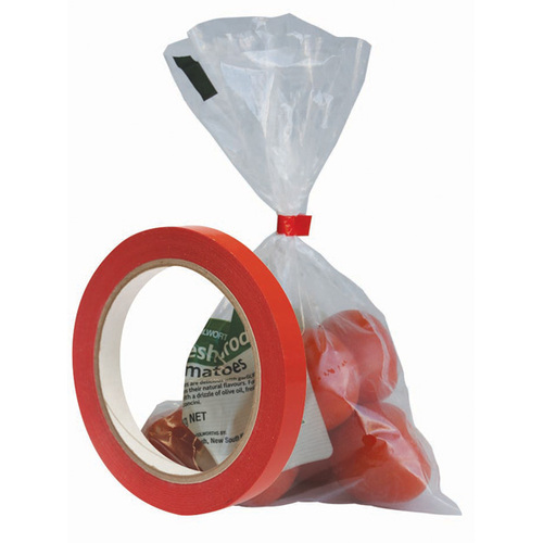 Bag Sealing Tape, 12mm x 66m - Red