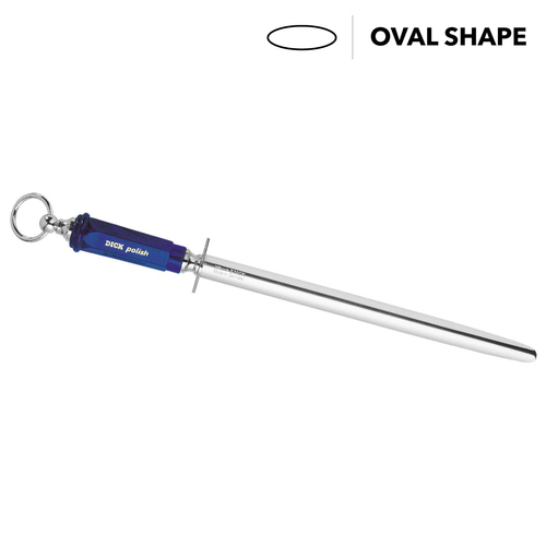 F.Dick Polish Sharpening Steel, 12" Inch (30cm) Polished Cut - Oval