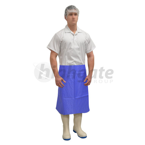 Lap Butchers Apron, Nylon-Coated - Blue/White Stripe